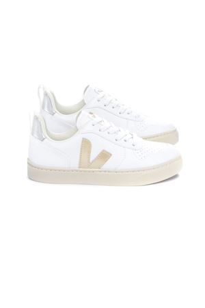 White organic cotton canvas sneakers VEJA KIDS | CX0703423CWHITEPLATINESILVER